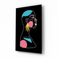 Yellow Hand Earring Profile Glass Wall Art