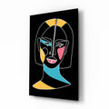 Bob Cut Colorful Face Glass Wall Art