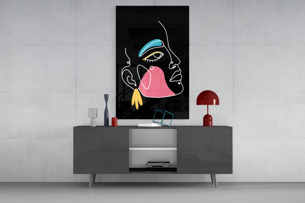 Blue Brow Side Profile Glass Wall Art
