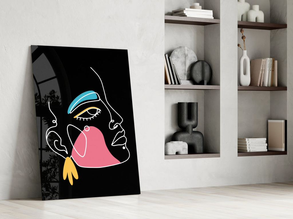 Blue Brow Side Profile Glass Wall Art