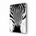 Symmetric Zebra Face Glass Wall Art