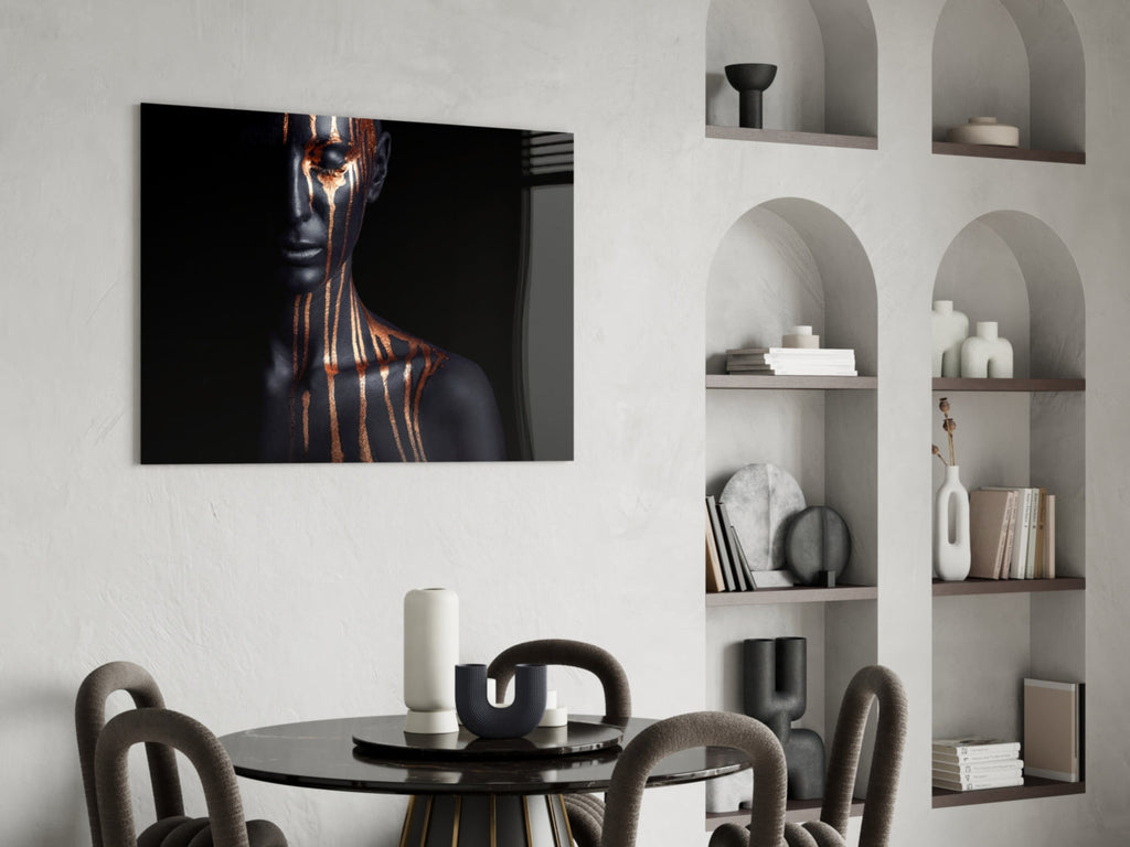 Bronze Drip Bare Shoulder Glass Wall Art