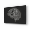 Binary Code Digital Brain Glass Wall Art