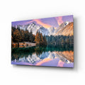 Purple Sky Alpine Lake Glass Wall Art
