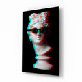 Glitch Goggles Apollo Bust Glass Wall Art