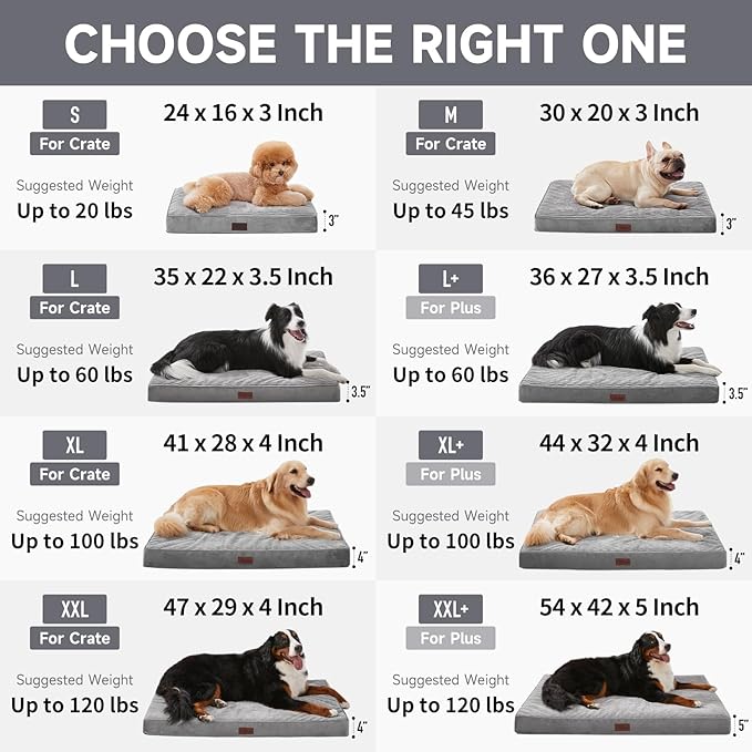 OhGeni Orthopedic Waterproof & Machine Washable Dog Bed for Large Pets, Suitable for Crates, Cat Mat with 25D Egg Crate Foam, Non - Slip Bottom & Removable Cover, Invisible Zipper, 41 Inches(Brown) - PhishStones Products