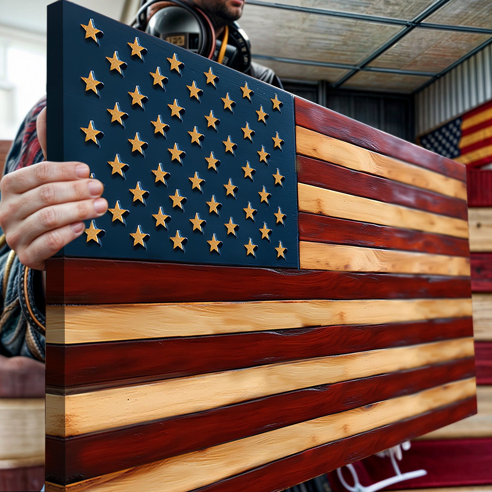Old Glory American Flag Wall Art II - PhishStones Products