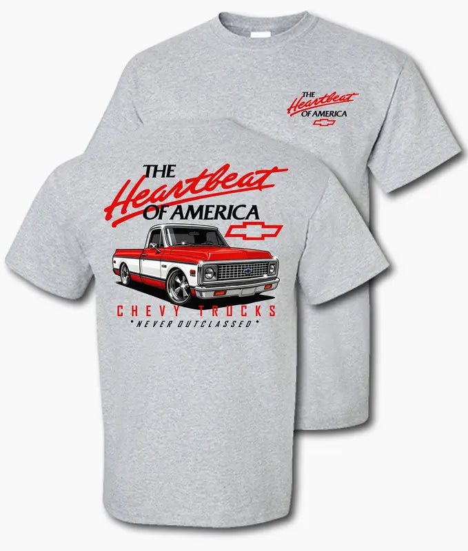 Old School Legend Red Chevy T-Shirt – Vintage Car Graphic Tee for Men, Classic Crewneck Streetwear - PhishStones Products