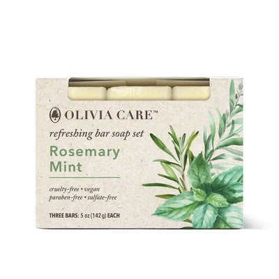 Olivia Care Rosemary Mint Bar Soap Set 5oz/3ct - New - PhishStones Products