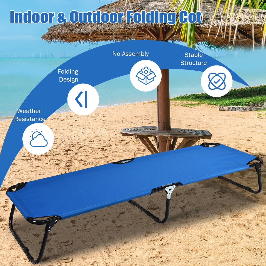 Outdoor Folding Camping Bed for Sleeping Hiking Travel-Black