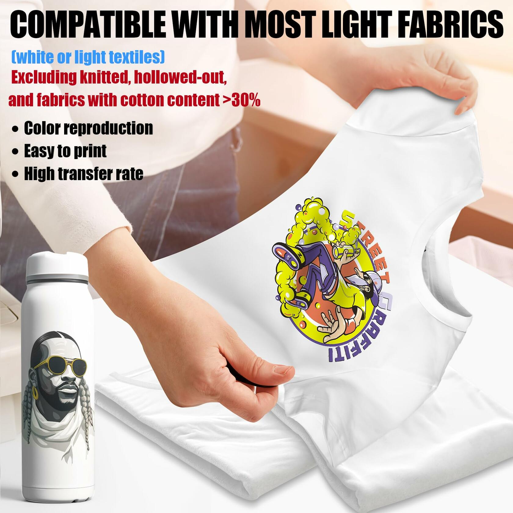 A-SUB Sublimation Paper 8.5x11in 120 Sheets 125gsm Heat Transfer Inkjet