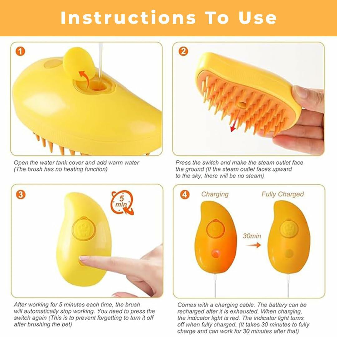 Renforcer 3-in-1 Silicone Cat Brush Groomer Massager Shedding Grooming