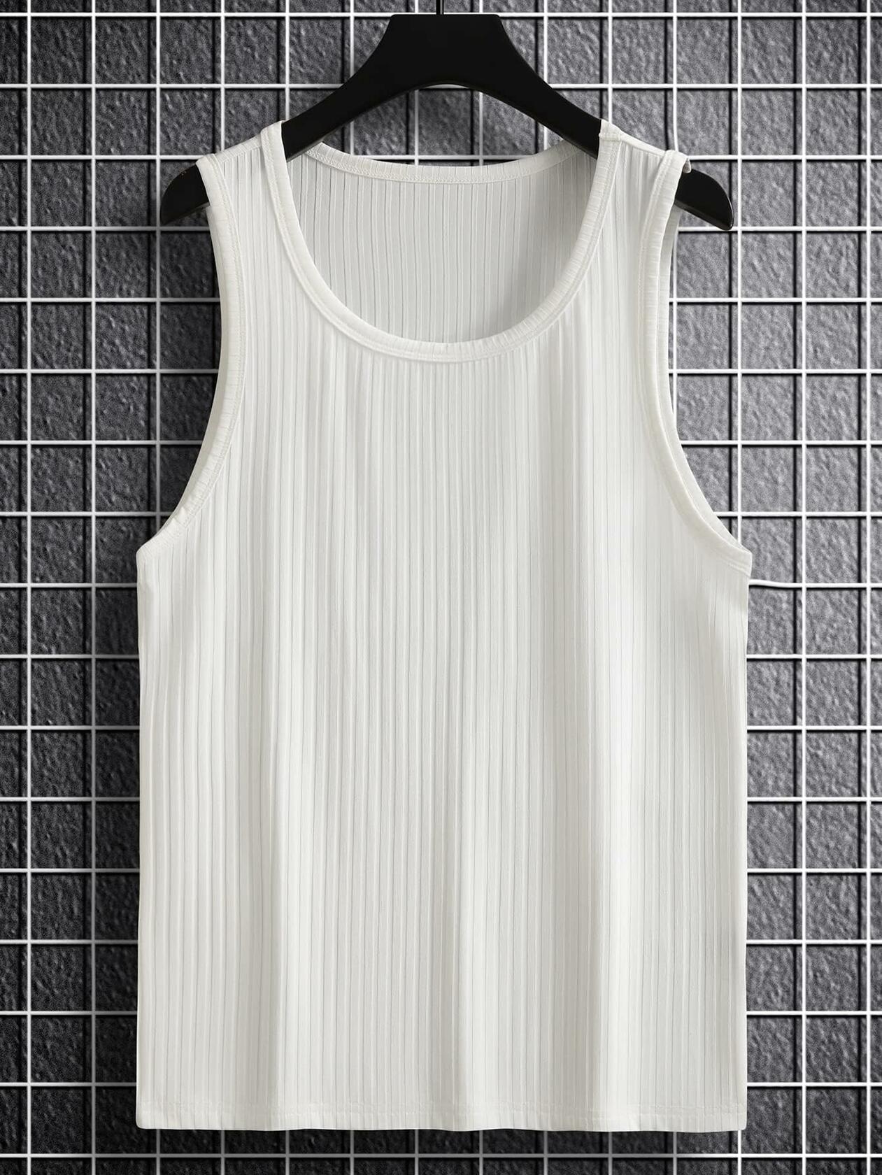 COZYEASE Men's Rib Knit Sleeveless Tank Top Green Small Casual Bodycon