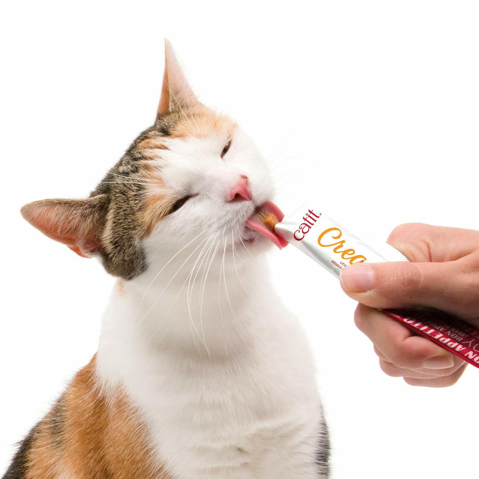 BestBy06/25 Catit Creamy Lickable Cat Treat Salmon 5-Pack Hydrating Healthy