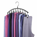 Hendiy Black Metal Pants Hanger Organizer with 10 Clips Space Saving Closet