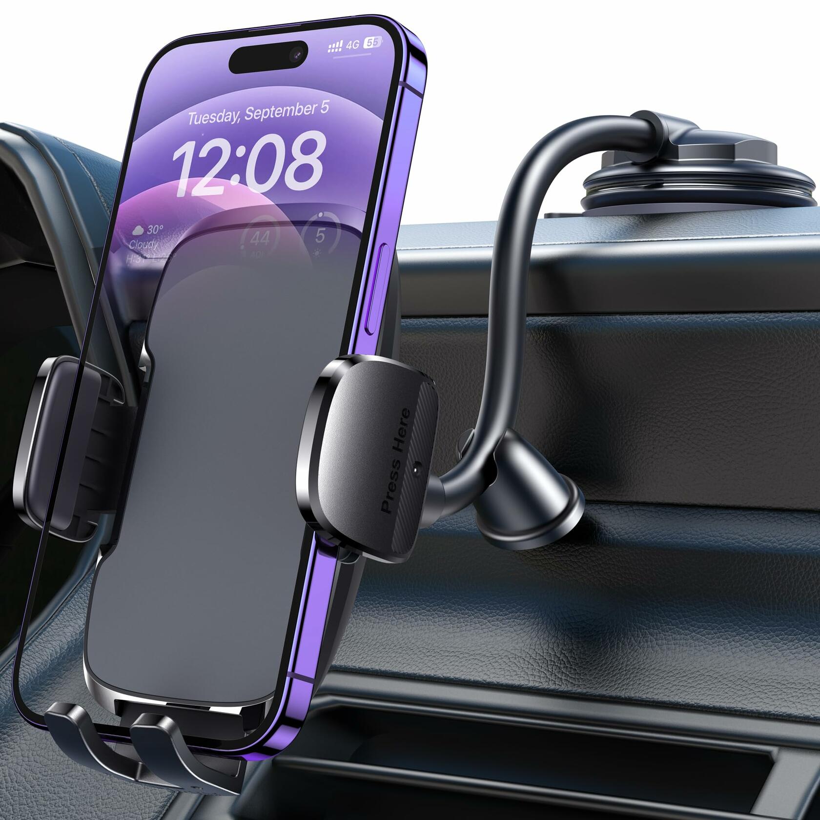 CINDRO Car Phone Holder Flexible Arm Universal 6.2in for iPhone Android