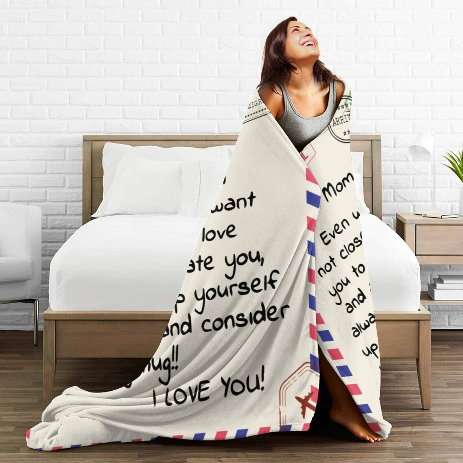 Poitvd Super Soft Flannel Throw Blanket for Mom Anniversary Gift White