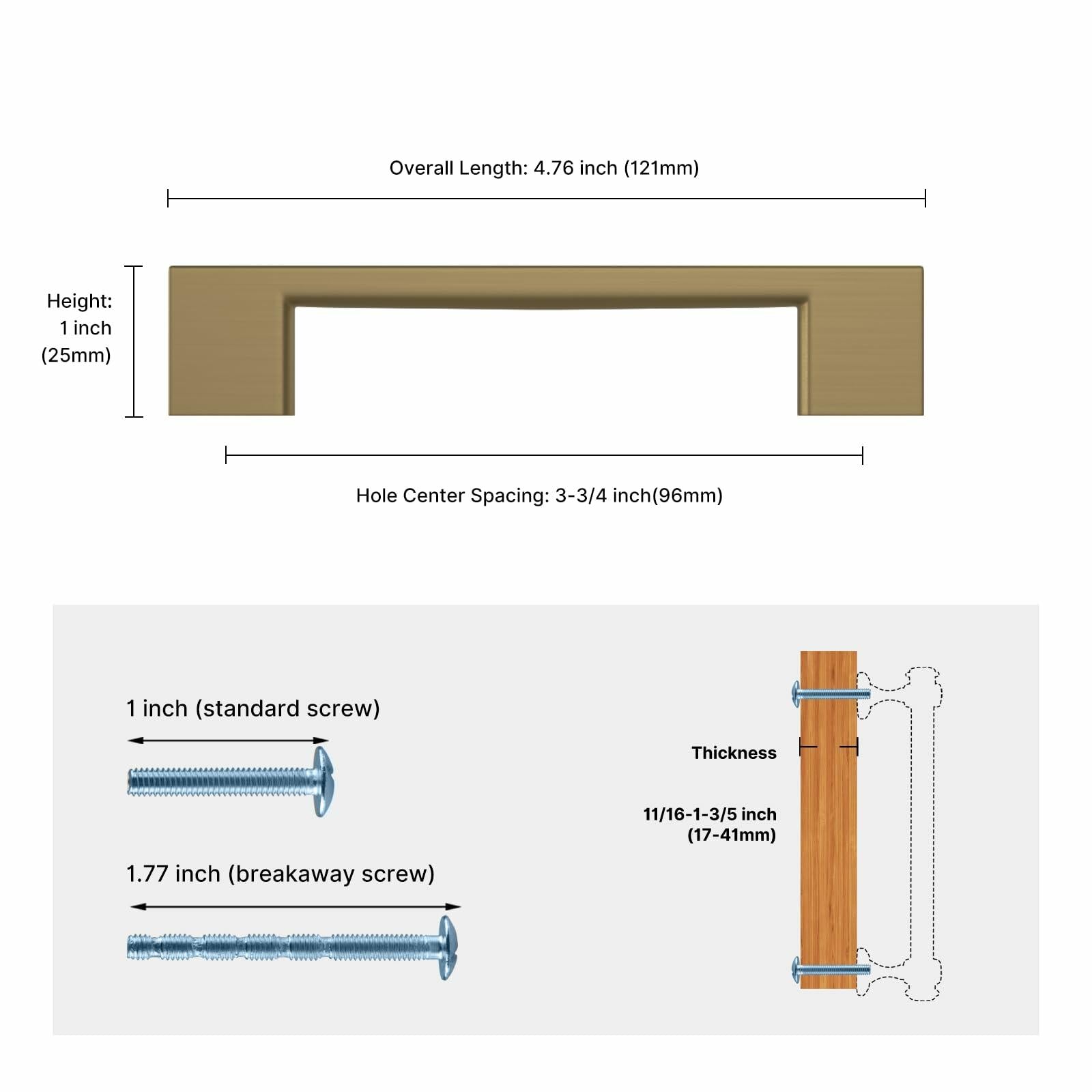 Haliwu 10 Pack Cabinet Handles 3-3/4 Inch Hole Center Champagne Bronze