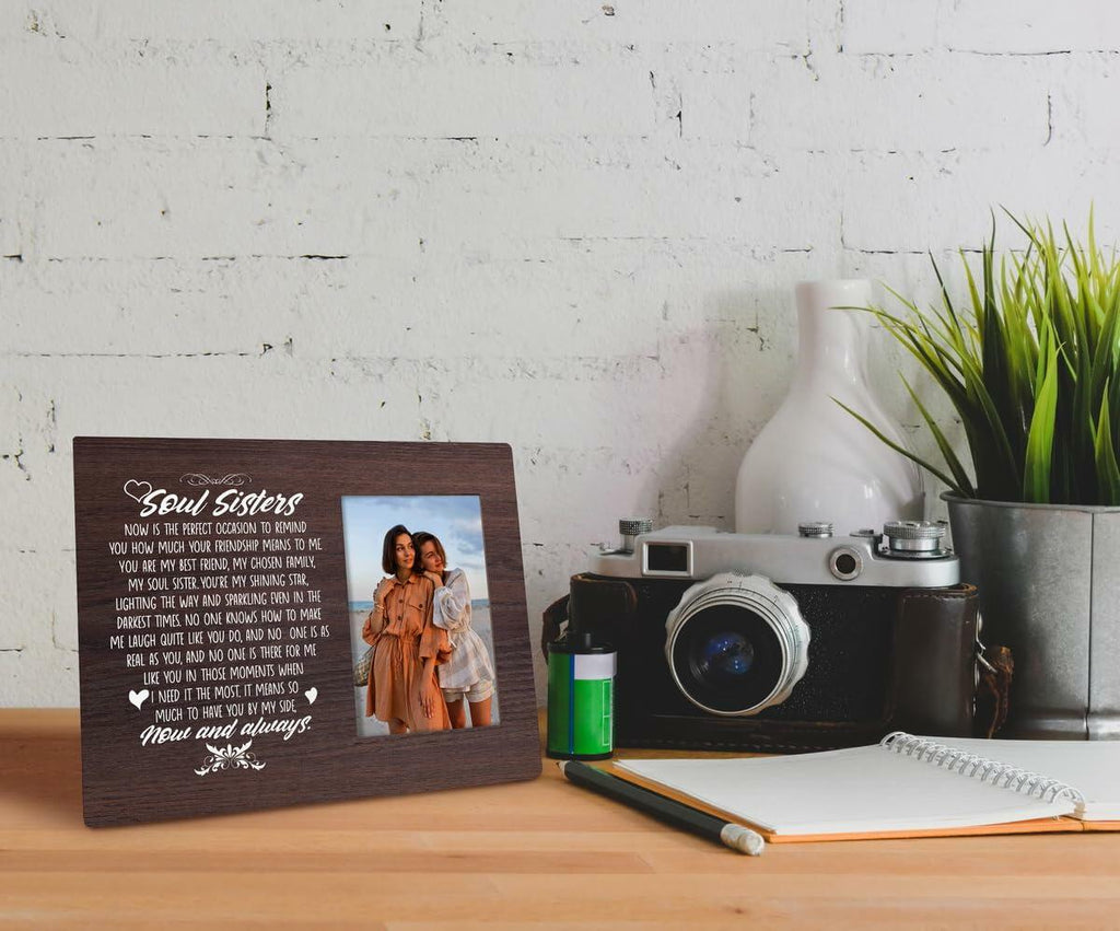 Friends Gift Tabletop Picture Frame Plaque Desk Decor Black