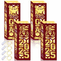 6 Pcs Graduation Table Centerpieces Lantern Boxes LED Light Red Class 2025