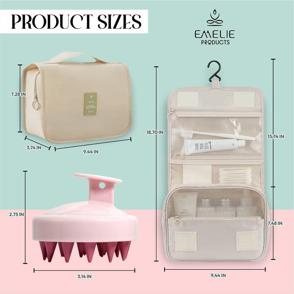 Toiletry Bag Travel Organizer with Hanging Hook Large Water-Resistant