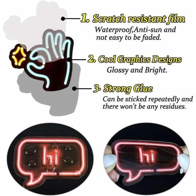 Neon Waterproof Vinyl Stickers Pack 50pcs Multicolor for Laptop Water Bottle