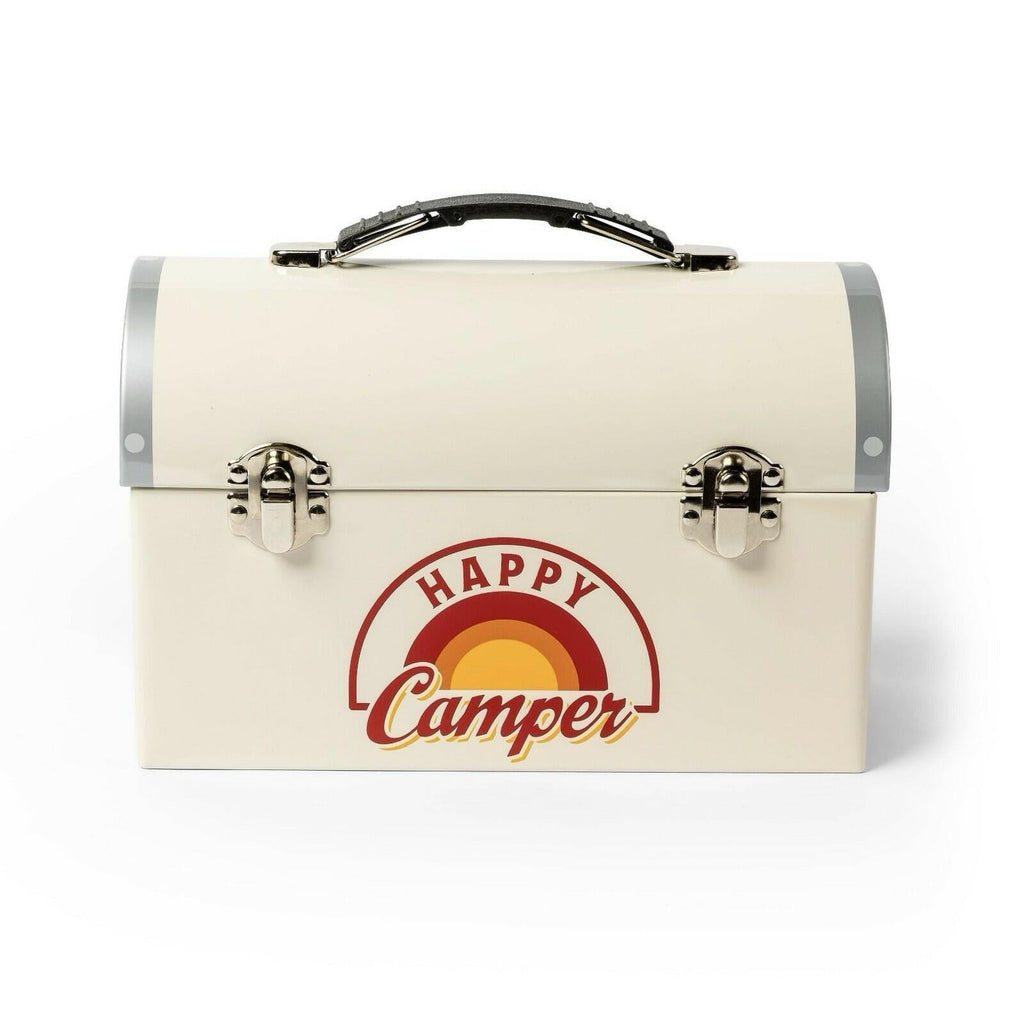 Target Bullseye Playground HAPPY Camper Lunch Box Beige 7.5x5x3.5in