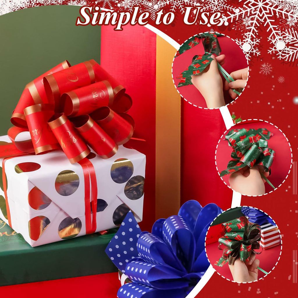 VGOODALL Christmas Pull Bows 5 Inch 30PCS Red Gift Wrap Decor