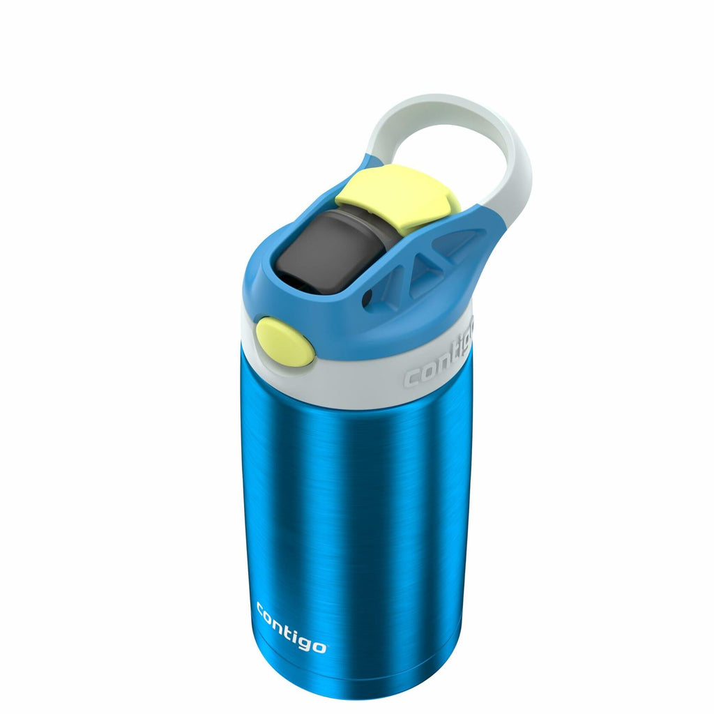 Contigo Autospout Water Bottle 13oz Blue Poppy Glacier Stainless Steel Leakproof