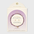 Butterfly Charm Beaded Bracelet & Stud Earrings Set 2pc Amethyst