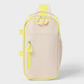 Sun Squad Soft Sided Cooler 6 Cans 4.5qt Beige Yellow Recycled Polyester