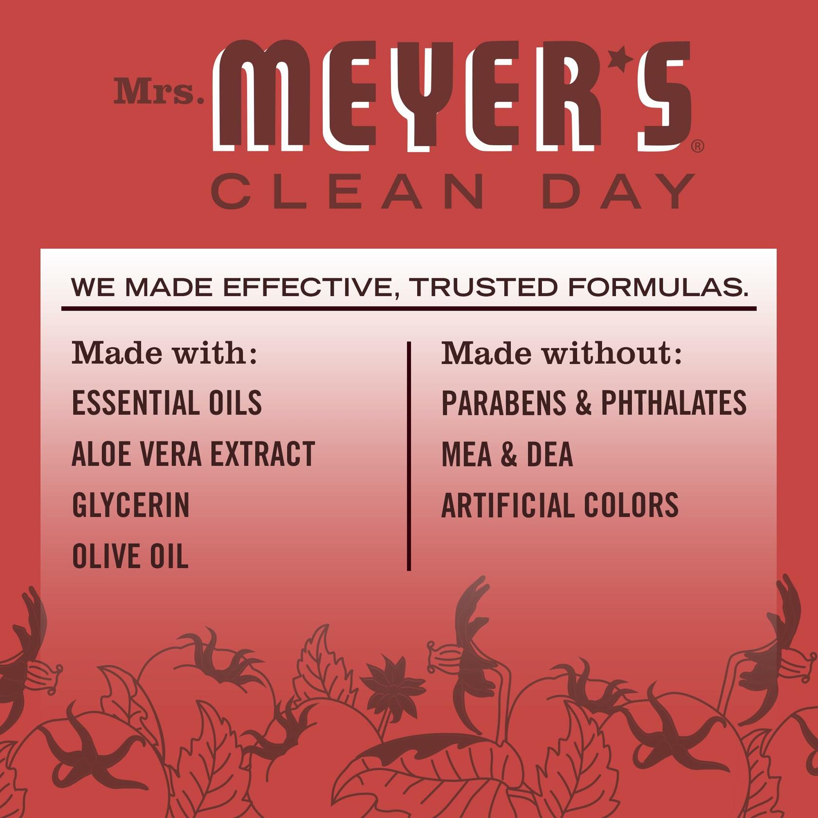 MRS. MEYER'S CLEAN DAY Liquid Hand Soap Tomato Vine Scent 12.5oz Red