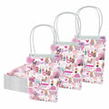 Kakbpe 10 Pcs Kraft Cartoon Party Gift Bags with Handle Pop Music Star Color