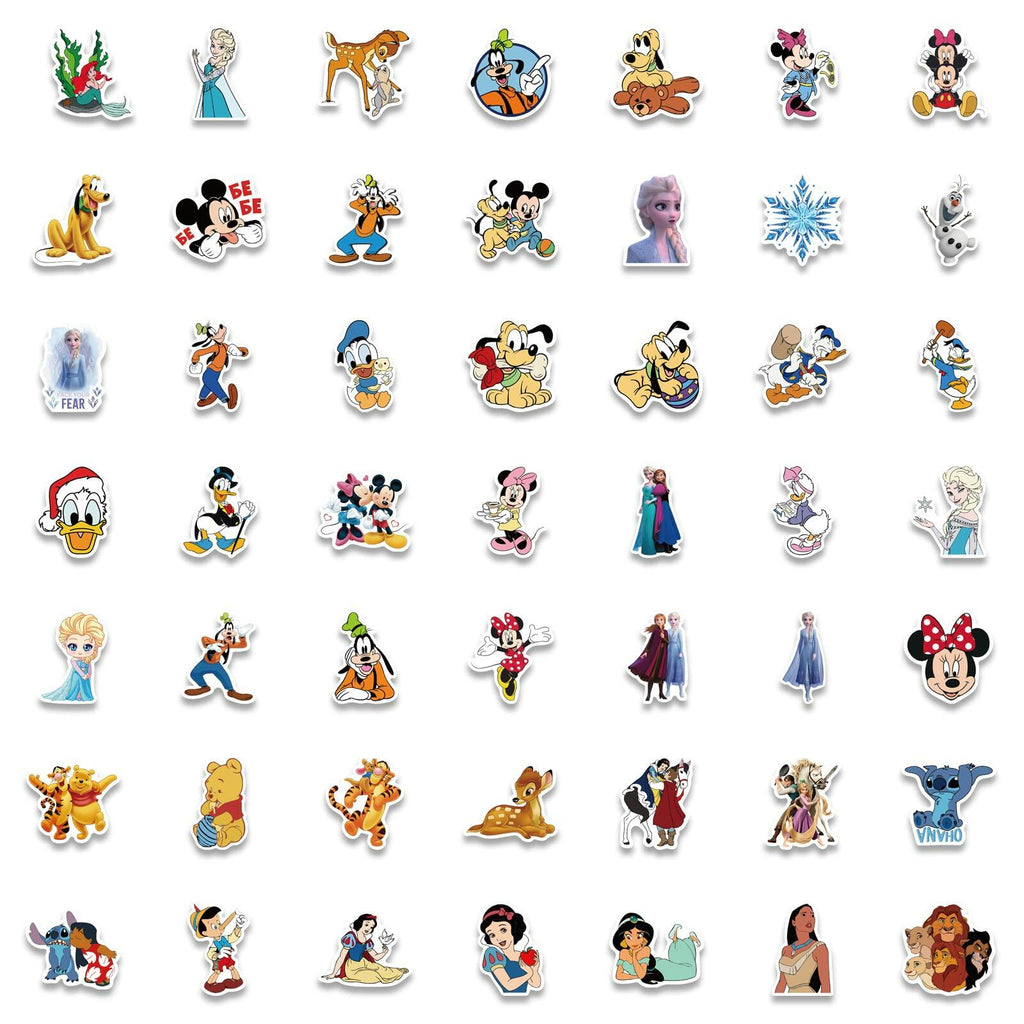 WDWLL 100 Cute Cartoon Vinyl Stickers for Laptop Skateboard Water Bottles