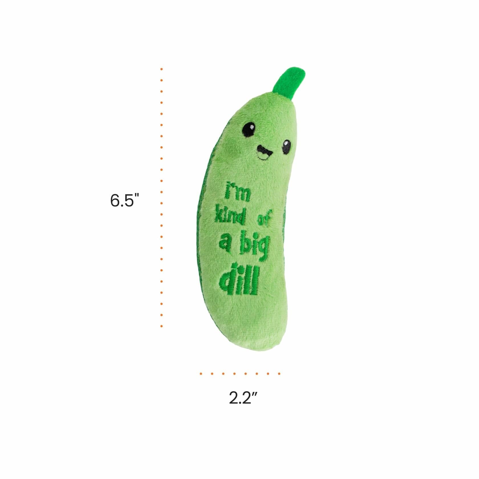 Catstages Crunchy Pickle Kicker Cat Toy with Catnip Dental Mesh Green