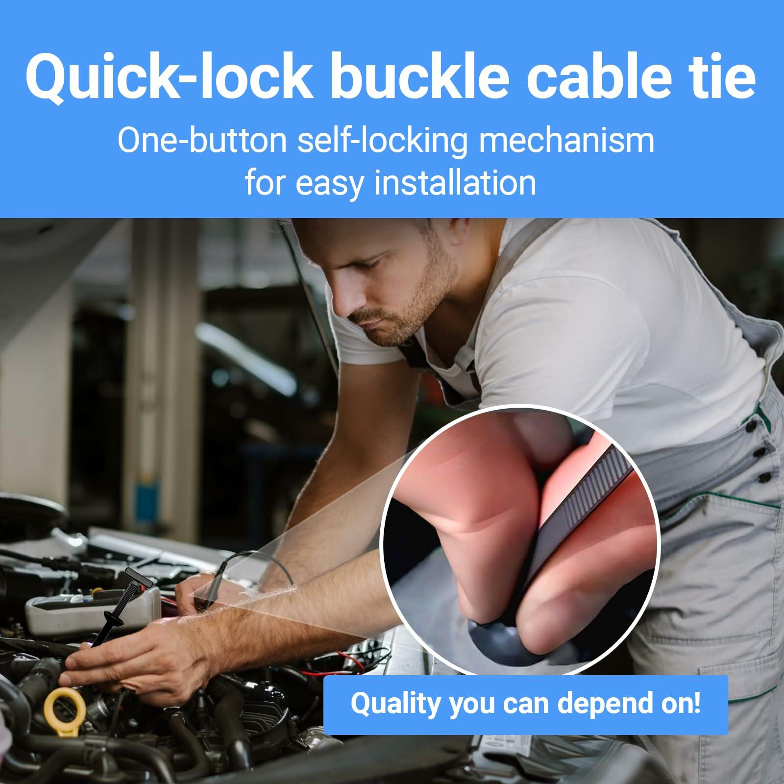 SSFUN Nylon Universal Cable Tie Buckle Push Mount UV Resistant 3.54in 20Pcs