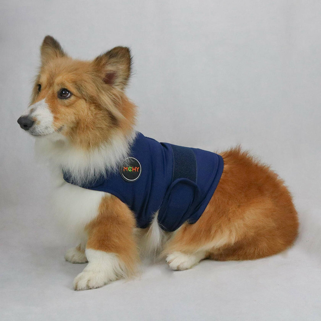 MCHY Dog Anxiety Vest, Anxiety Relief for Dogs, Dog Calming Coat (Navy M)
