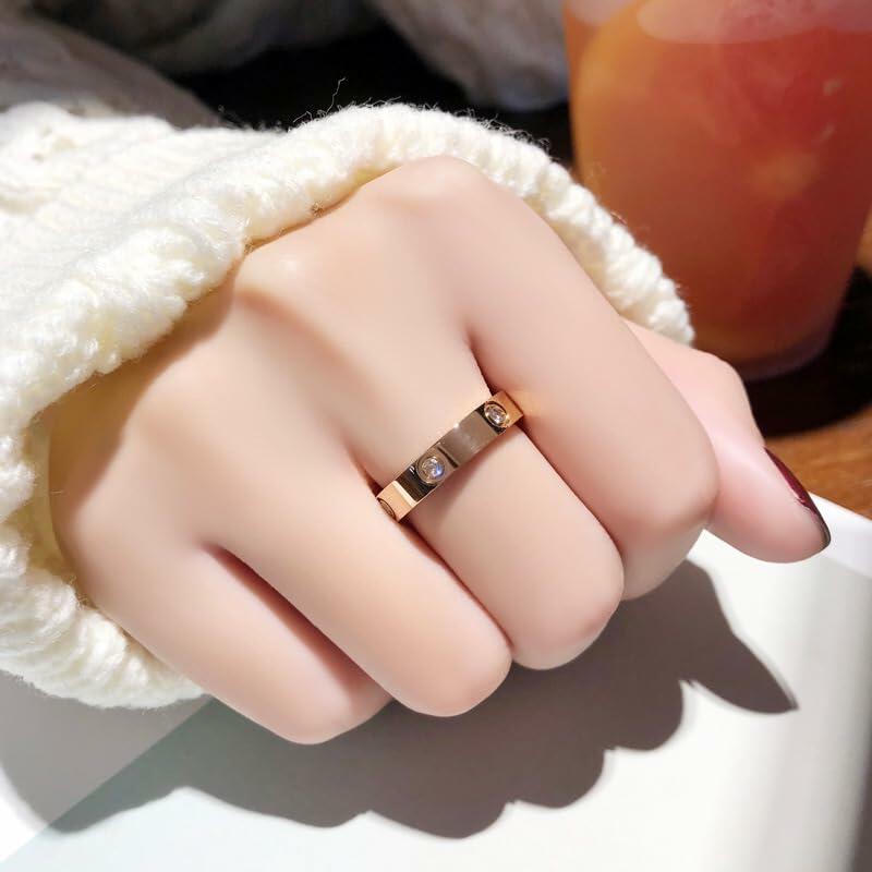 YNAAIAA 18K Gold Silver Diamond Cubic Zirconia Promise Ring Gold 10