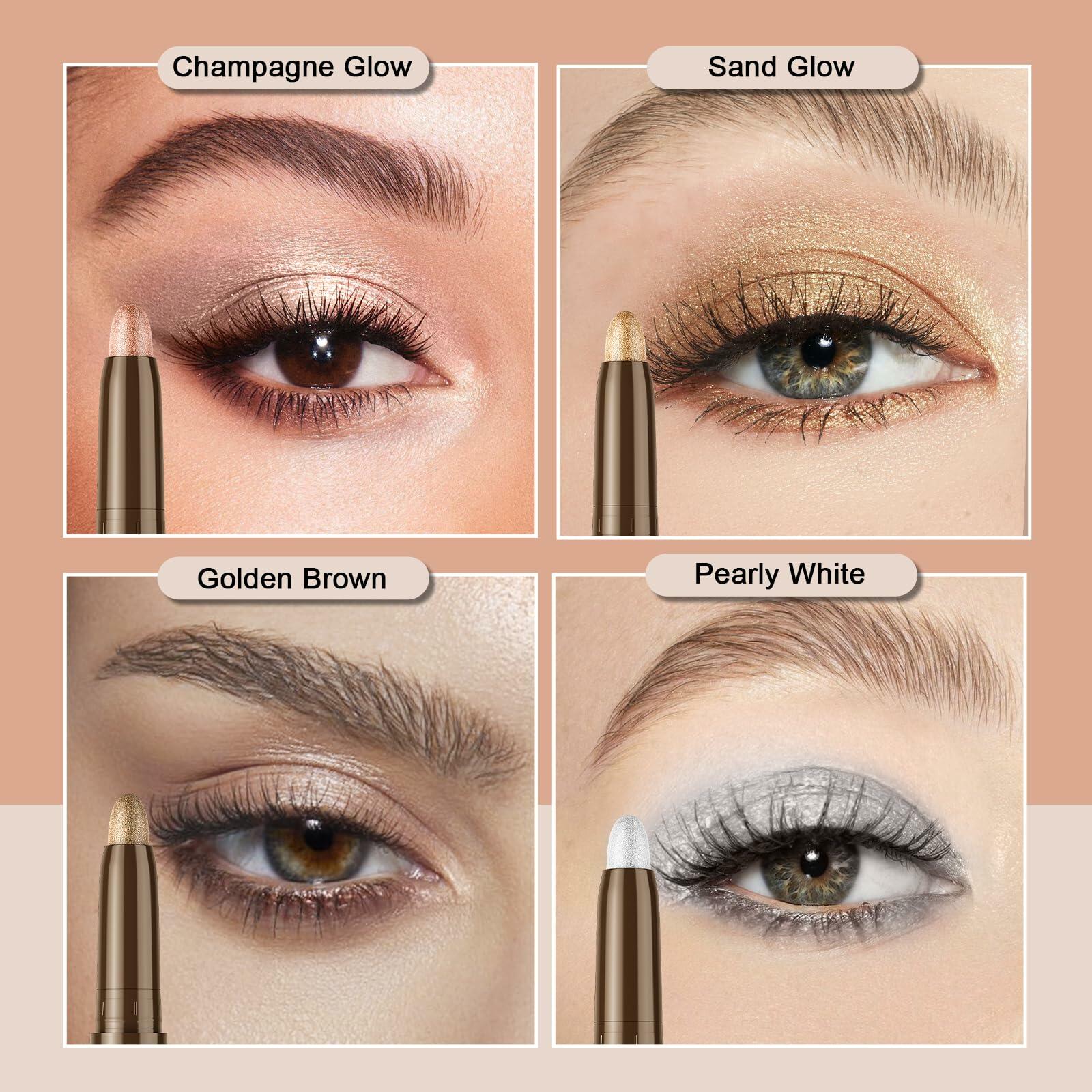 awrose Cream Eyeshadow Stick Waterproof Glitter Shimmer Eye Brightener 1oz