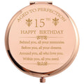 COFOZA Stainless Steel Rose Gold Compact Travel Makeup Mirror Classic Style