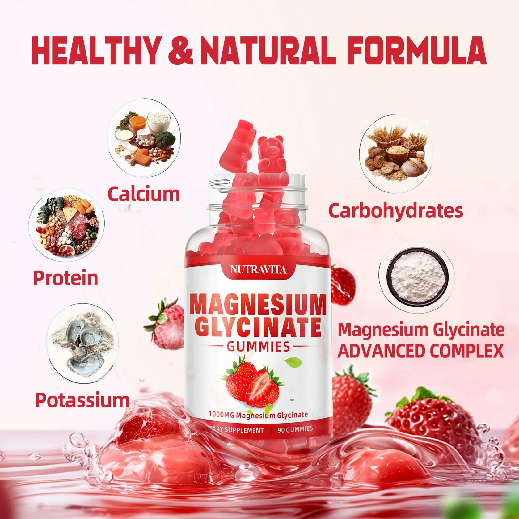BESTBY 09/26 Nutravita Magnesium Glycinate Gummies 1000mg L-Threonate VitD B6
