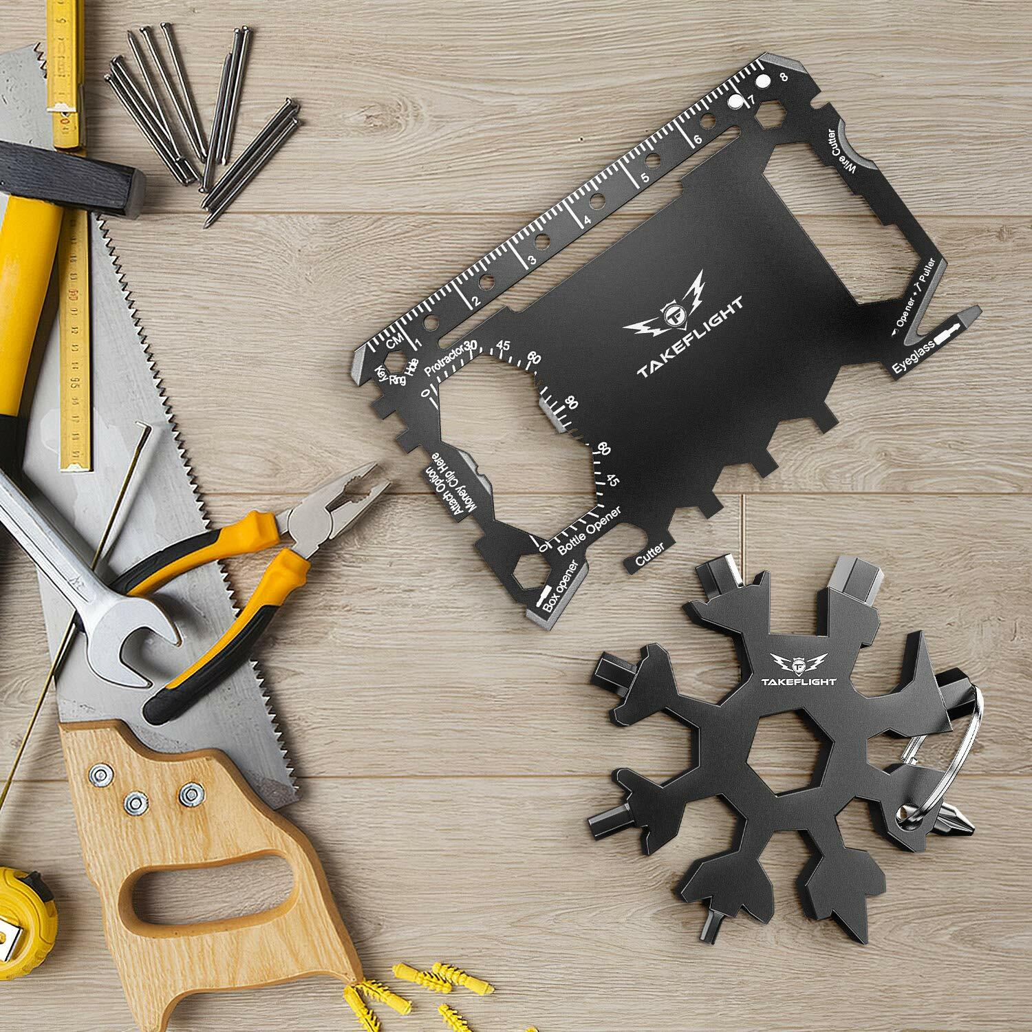 TF TAKEFLIGHT Tactical EDC Credit Card Multitool Set Black Screwdriver
