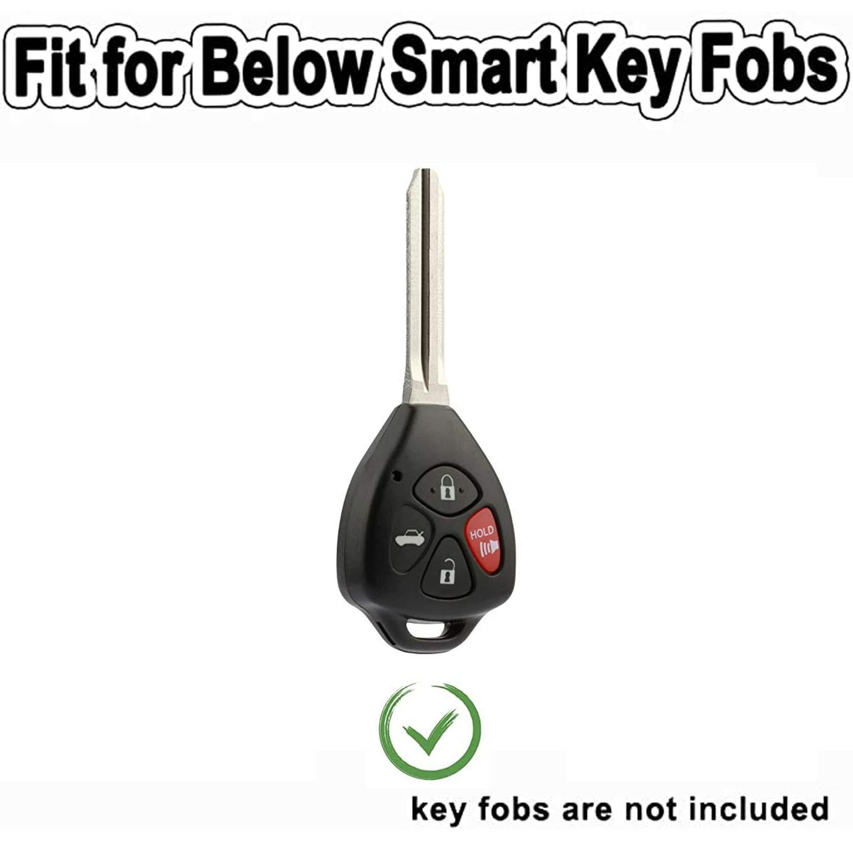 TAPAYICA Toyota Key Fob Cover 4 Buttons White-Gold TPU Shell with Keychain