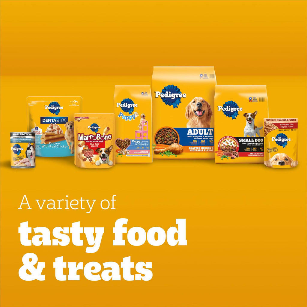 BestBy11/25 Pedigree Adult Soft Wet Dog Food Beef Bacon Cheese 3.5oz 16-Count
