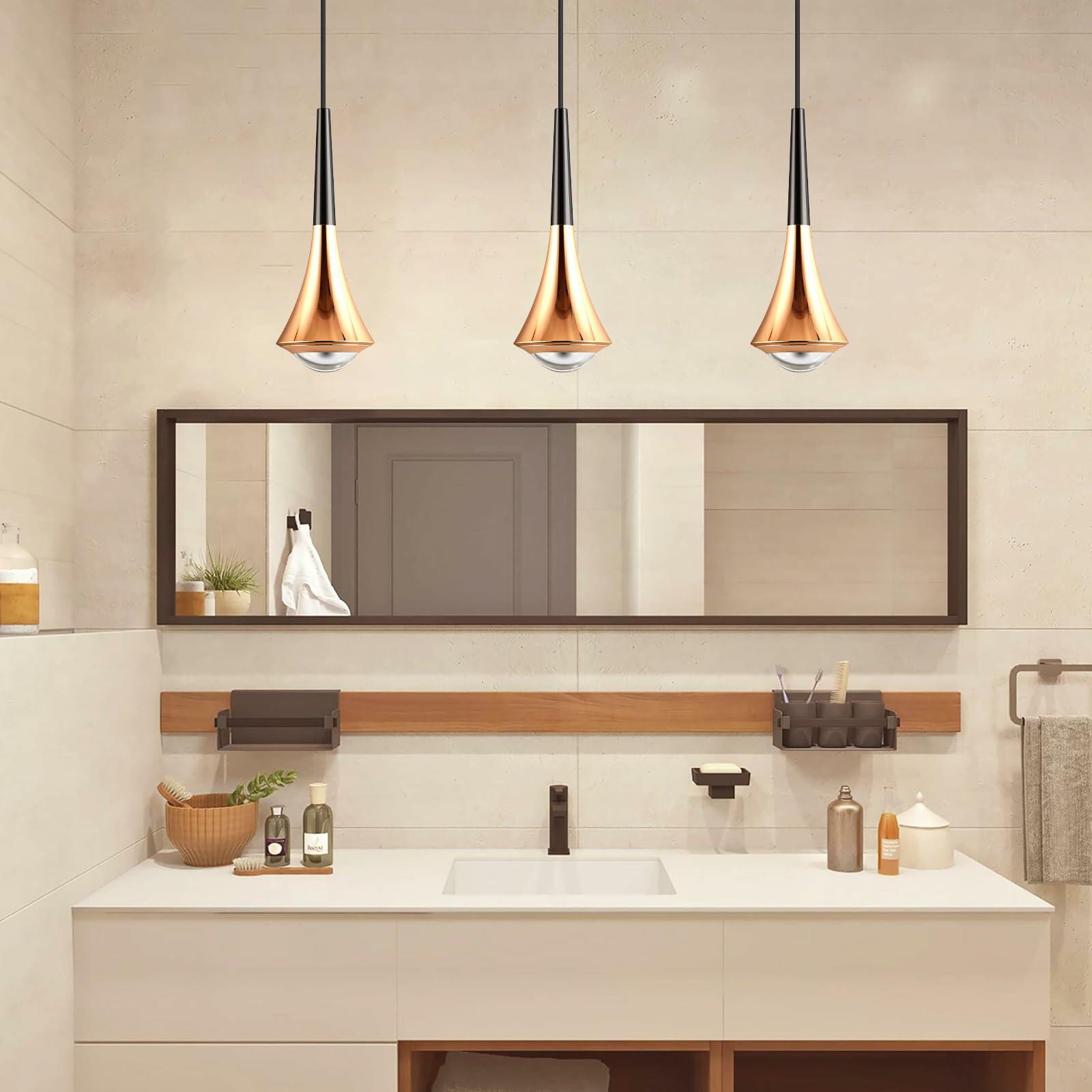 Hinio Modern Adjustable Pendant Lights Kitchen Island Gold Black 2-Pack