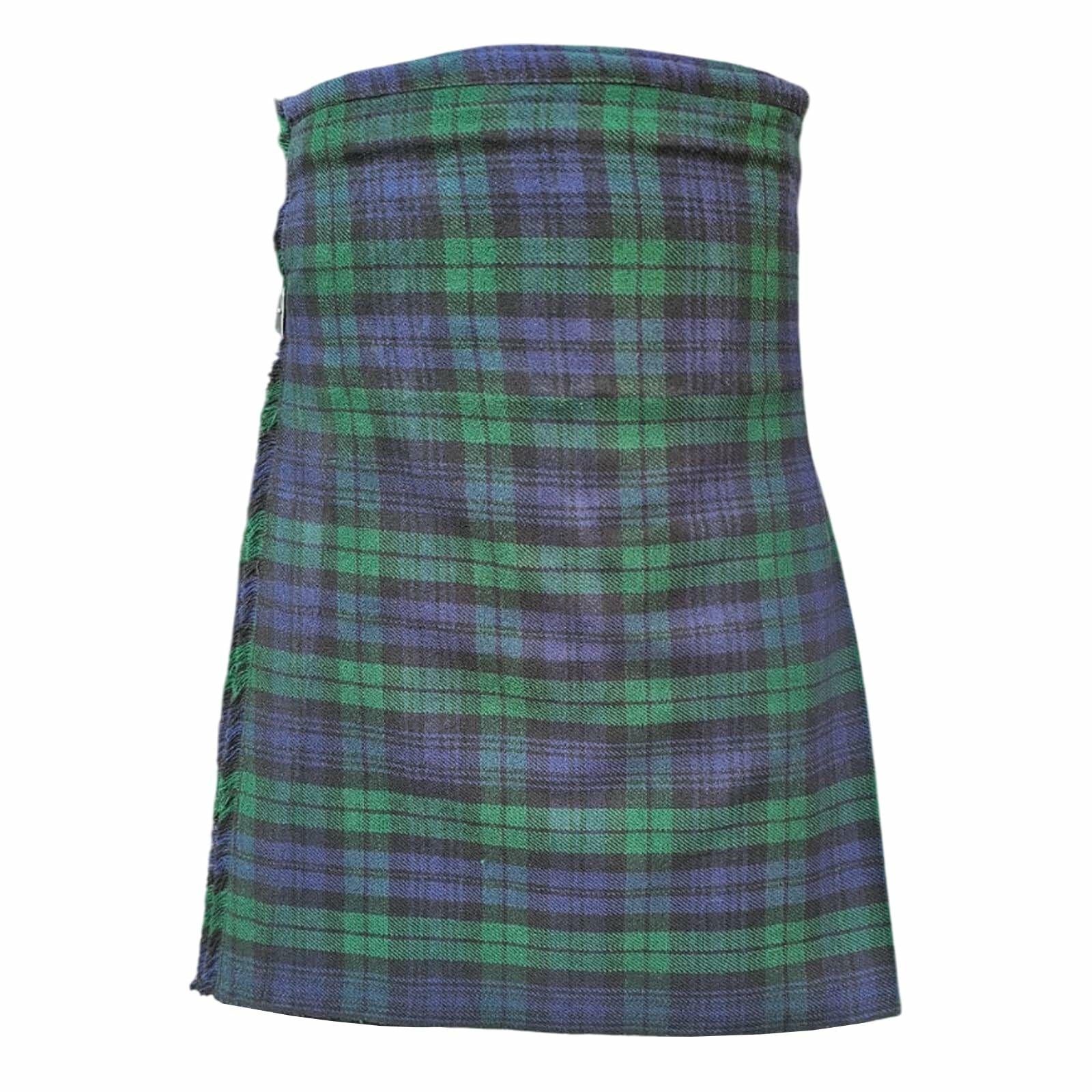 HAAUR TRADERS Scottish Tartan Men's Kilt Black Watch Leather Straps Size 38