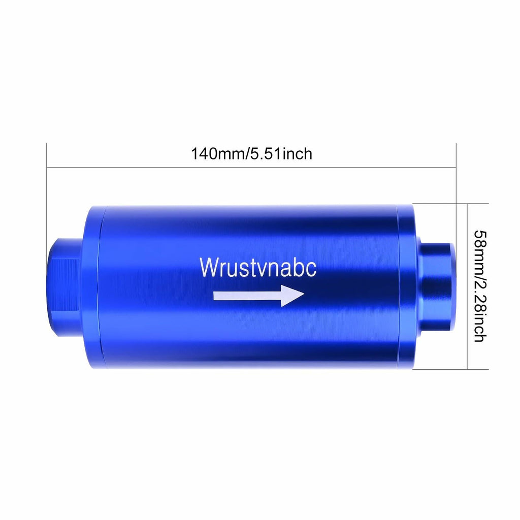 Wrustvnabc 6AN 8AN 10AN Inline Fuel Filter 10 Micron Red 58MM Aluminum