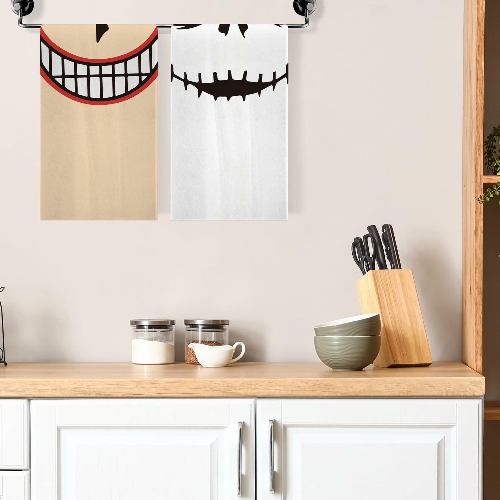 Jiudungs Halloween Kitchen Towels Set of 4 Orange 18x26 Inch Holiday Decor
