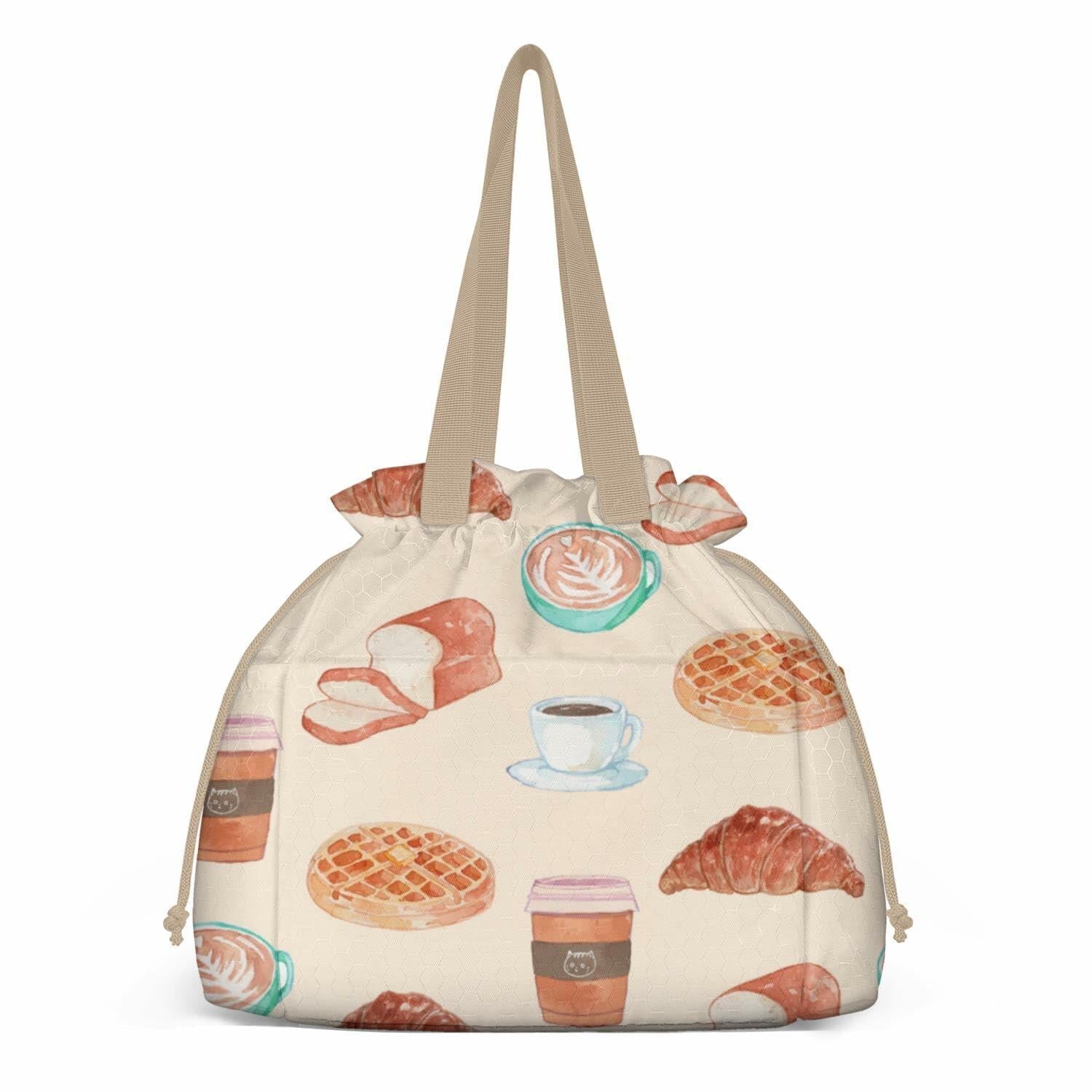 BLantt Cromwell Insulated Lunch Bag for Women Work Beige-4 11x10x6.5in