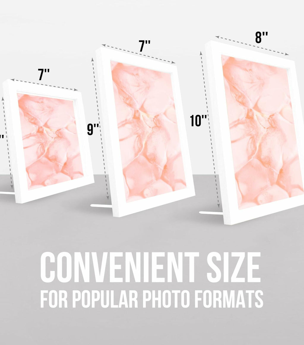 Glass Floating Frames 3 Pcs - Two Sided Square Frames with UV Protection